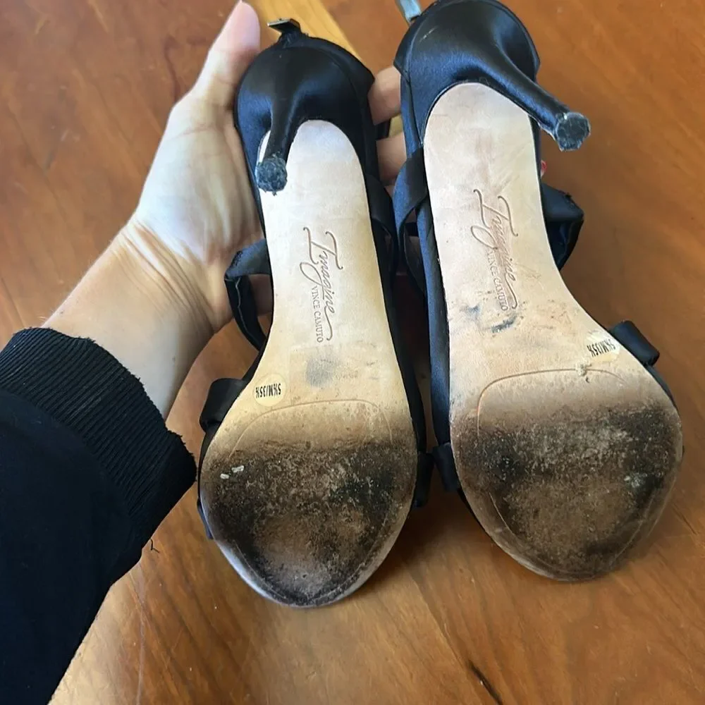 Imagine by Vince Camuto satin, wraparound heels